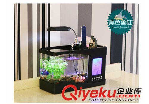 新奇特禮品/USB魚缸/迷你水族箱/6LED+電池+時間顯示+鬧鐘+溫度計原始圖片3