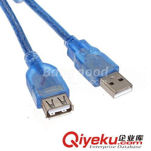 3米USB2.0透明藍延長線 3米雙屏蔽USB2.0延長線 USB2.0延長線原始圖片3