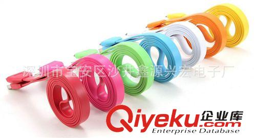 蘋果彩色數據線 iphone4 4S ipad2 ipad3 touch面條彩色數據線原始圖片3