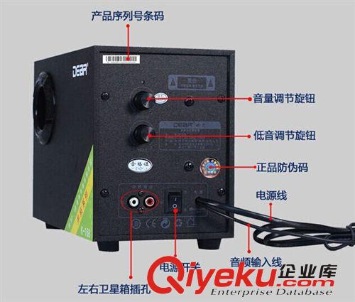 [特低價]K168 的爾2.1多媒體有源音箱[雙旋鈕]  電腦音箱批發(fā)原始圖片2