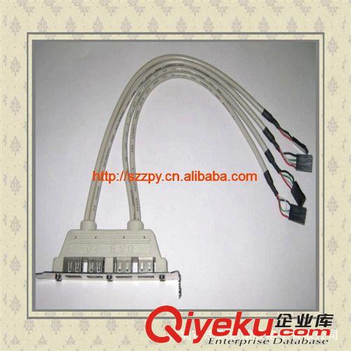 USB 2.0 --4口USB擋板線 四口擴(kuò)展擋板主板USB 擋板擴(kuò)展線