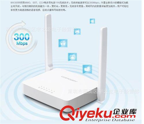 zp 新款 水星雙天線 MW305R 300M  穿墻 無線WIFI路由器原始圖片2