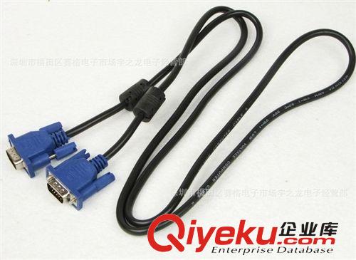 廠家批發(fā)優(yōu)質(zhì)1.5米 蘭色頭VGA 公/公 3+5連接線[雙磁環(huán)]原始圖片3