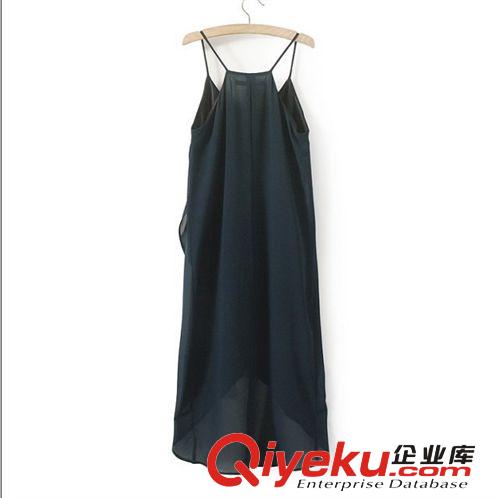 C14-413 歐美2014新款 純色雪紡寬松吊帶裙 連衣裙原始圖片3