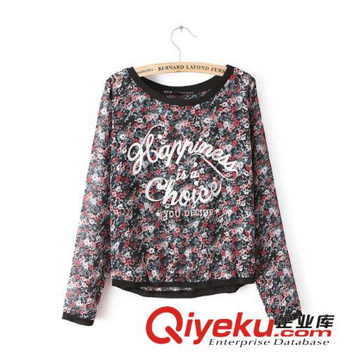 B9-327歐美2014新款 歐美風 宮廷印花牡丹花純棉女式T恤短袖三色