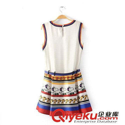 A13-2272 歐美2014新款 無(wú)袖背心連衣裙帶腰帶 女士原始圖片3