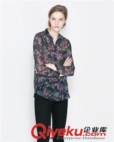 【清倉】2013春裝新品 歐美骷髏頭圖案印花翻領襯衫 襯衣 女
