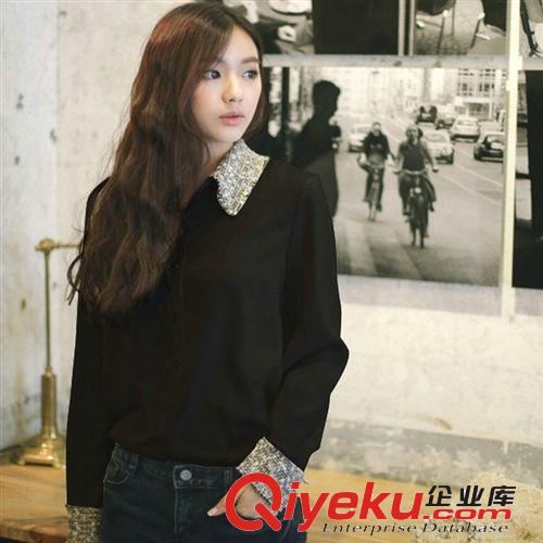新款秋冬裝職業(yè)女裝 韓版高檔修身長(zhǎng)袖OL女式襯衫批發(fā) 時(shí)尚雪紡衫原始圖片2