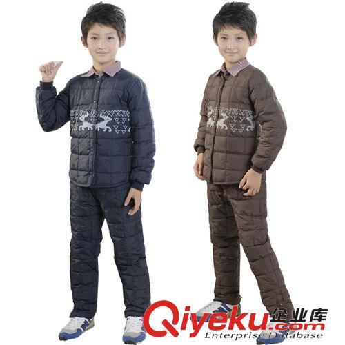 2014新品童裝兒童羽絨服套裝中大男童羽絨套羽絨內(nèi)膽羽絨褲清倉