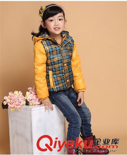衫宣批發(fā) 兒童gd羽絨服 童裝羽絨服上衣 格子男童女童連帽80027原始圖片2