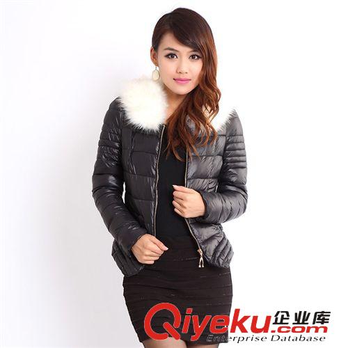 【tj款】 女式秋冬 毛領(lǐng)亮皮 修身短款棉衣 棉服308#