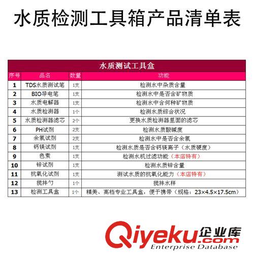 【廠家批發(fā)】水質檢測工具箱含電解器余氯ph測試液 tds水質測試筆原始圖片2