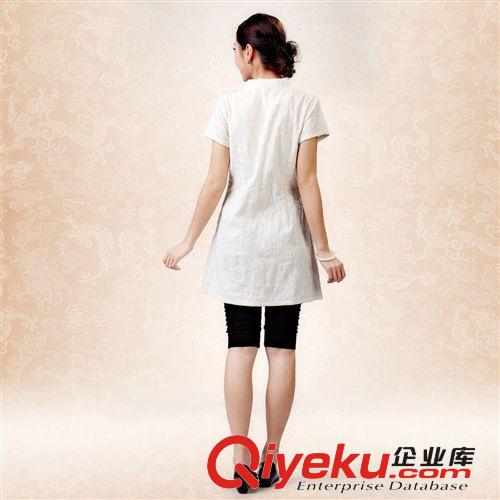 批發供應2013新款熱賣中式時尚改良復古v領短袖唐裝短旗袍原始圖片2