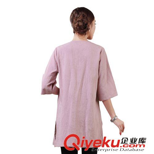 新款 民族風女裝夏裝上衣棉麻唐裝漢服品唐齋廠家批發[13033]原始圖片2