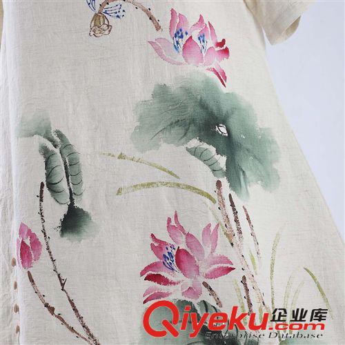 品唐齋 時尚棉麻改良女士唐裝 短袖手繪上衣【18057】原始圖片3