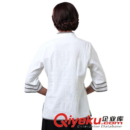 手繪旗袍上衣款棉麻大碼中式女裝改良漢服批發唐裝女士夏裝原始圖片2