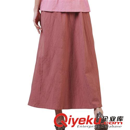 品唐齋長(zhǎng)款秋冬棉麻長(zhǎng)款半身裙臉譜系棉麻松緊腰半身裙【Q13017】原始圖片2