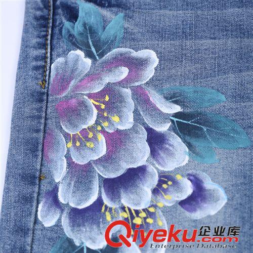 品唐齋 民族風(fēng)休閑牛仔褲 修身提臀女式小腳褲 彈力牛仔褲K14277原始圖片3