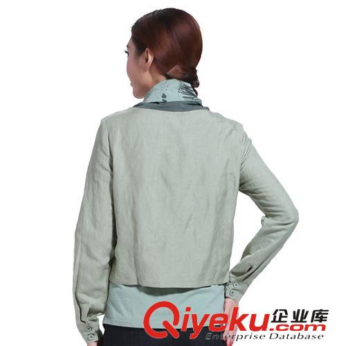 時尚休閑女式T恤 廠家批發(fā)高領(lǐng)假兩件長袖百搭款撞色T恤[T13483]原始圖片2