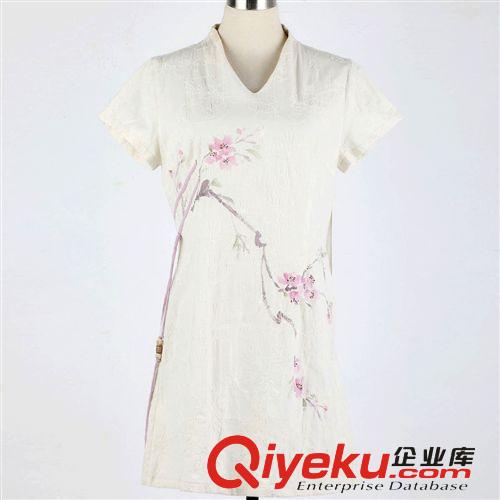 批發(fā)供應(yīng)2013新款熱賣中式時尚改良復(fù)古v領(lǐng)短袖唐裝短旗袍原始圖片3