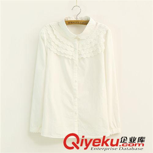 114-0126 2013秋季新款 森女系小清新層層花邊小圓領(lǐng)襯衫娃娃衫原始圖片3