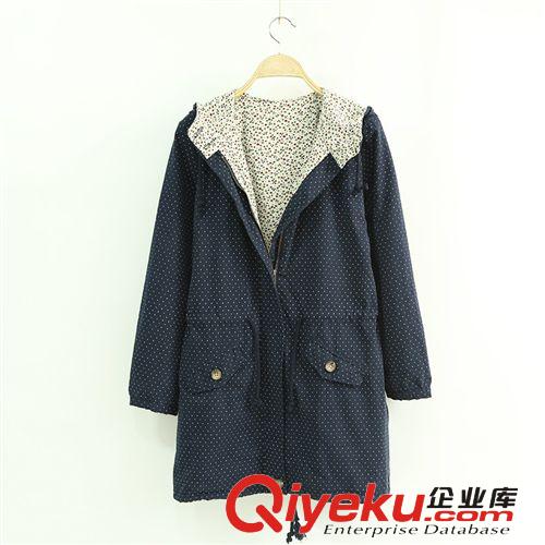 273-0145日系森女印染大花朵木耳邊V領大碼雙層紗棉麻套頭連衣裙