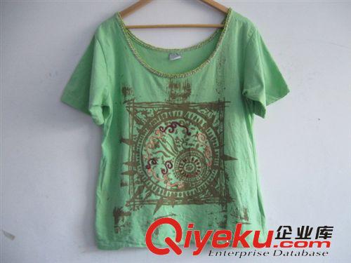 外貿(mào)原單庫存十字架亮片印花女短袖T恤批發(fā)原始圖片3