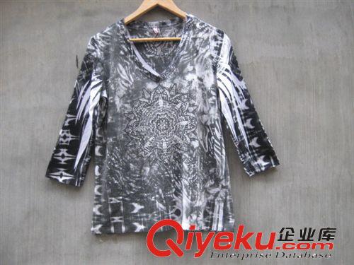 外貿(mào)原單庫存花色中袖女T恤批發(fā)大碼