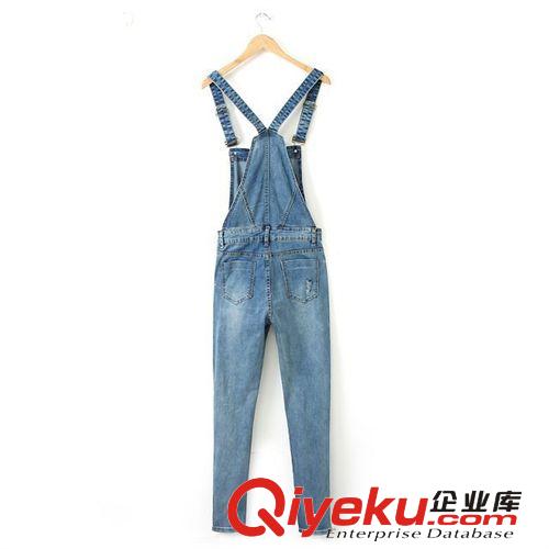 C105-11A1 14秋冬Z@RA同款背帶前口袋女式牛仔連體褲原始圖片3