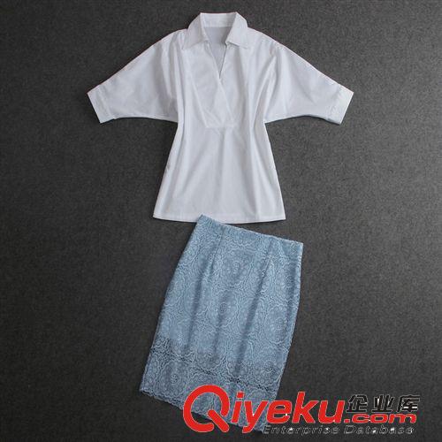 韓國(guó)明星款襯衫+水溶花 套裙原始圖片2