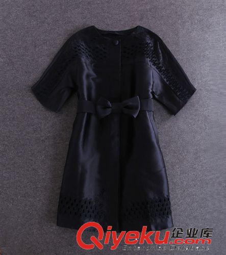 【高端定制】歐美大牌走秀款真絲混紡鏤空風(fēng)衣（寬松型）原始圖片2