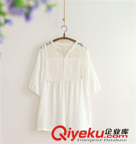 外貿(mào)出口原單夏季新款韓版中袖翻領(lǐng)女裝白襯衫襯衣