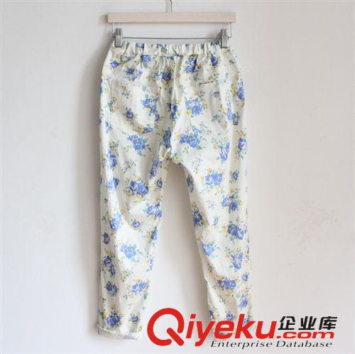 女裝 花朵復(fù)古  休閑褲 有彈力原始圖片2
