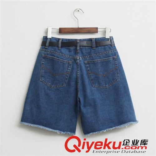 夏季新款韓版毛邊牛仔熱褲短褲 送腰帶原始圖片2