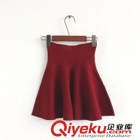 2014春裝新款韓版下擺彈力半身裙迷你裙酒紅黑色墨綠復古風