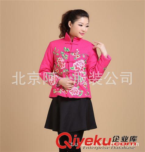 2013冬季新品 民族風(fēng)女裝立領(lǐng) 中式短款刺繡花棉襖長袖棉衣