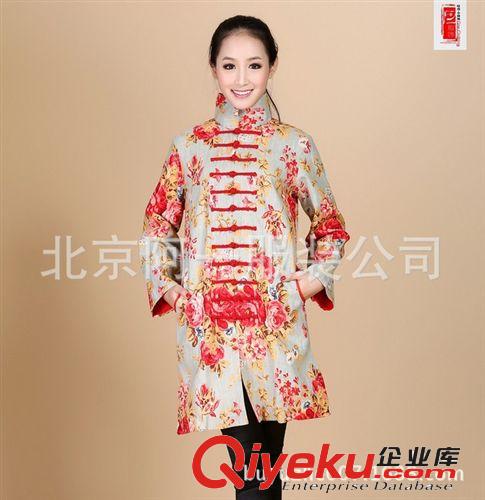 新款民族風女裝上衣中式改良棉麻立領盤扣短款夾衣外衣