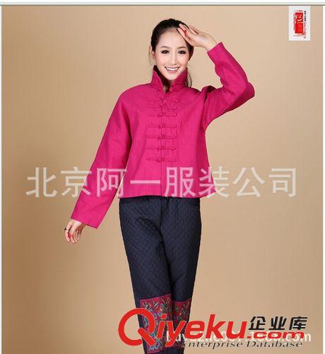 新款民族風女裝上衣中式改良棉麻立領盤扣短款夾衣外衣