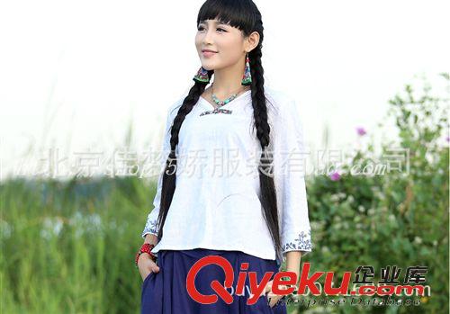 民族風女裝 立領盤扣包邊長款馬甲 中國風棉麻馬夾 改良唐裝