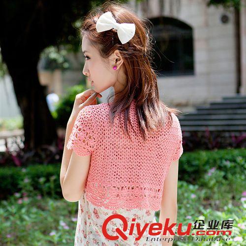 比伊莉 2013春夏季女士短外套百搭網(wǎng)衫全棉手工鉤花披肩開衫原始圖片3