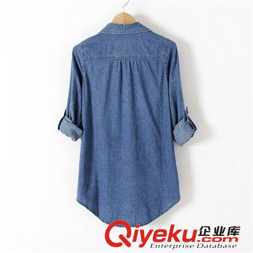 2013秋季新款牛仔襯衫 批發水洗全棉牛仔襯衫襯衣女長袖881091