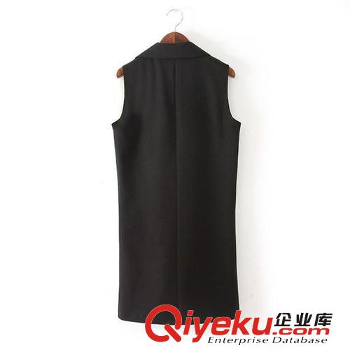 大碼女裝2014歐洲站加大碼西服馬甲中長款外套馬夾背心743-DJ原始圖片3
