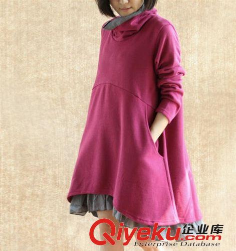 2014秋冬dmmm女裝 長袖休閑寬松連衣裙棉麻孕婦裙 批發原始圖片3