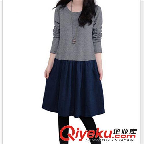 2014秋冬爆款 批發(fā)代理 歐美百搭大碼衛(wèi)衣連帽長款連衣裙
