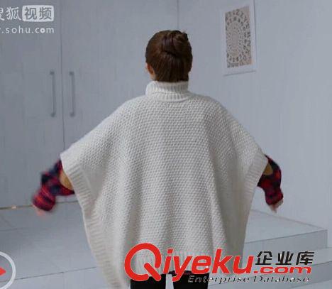 杉杉來了趙麗穎薛杉杉同款秋冬新款五分袖斗篷毛衣原始圖片3