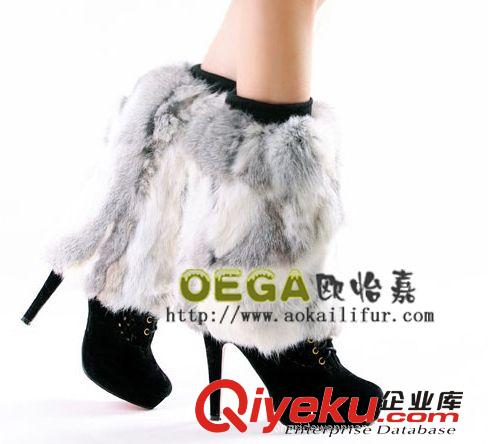 廠家供應兔毛靴套 兔毛條腿套 兔毛襪套腳套  皮草 靴套 長款原始圖片3