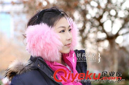 耳包【妍莉皮草】優(yōu)質(zhì)澳洲真羊毛仿狐貍毛多色范冰冰超大皮草耳包原始圖片2