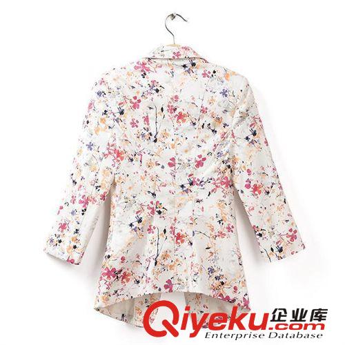 2014秋季{zx1}款女裝VM同款 粉色碎花歐美風(fēng)修身女式小西裝4082原始圖片2