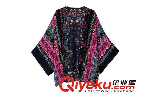 2014秋季新款 復(fù)古定位印花和服 女式防曬開衫4414原始圖片2