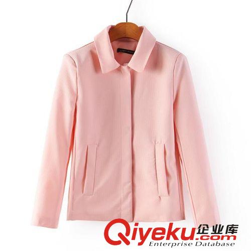 2014秋季新款 歐美簡單純色工裝女式小西服 外套4482原始圖片2